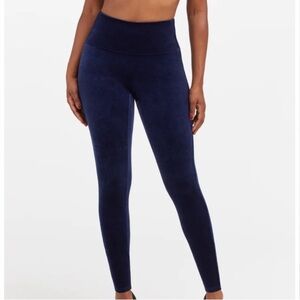 Spanx blue velvet leggings   Small